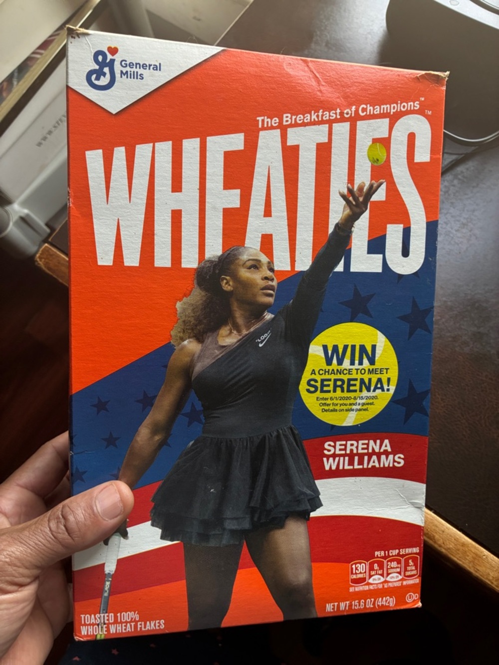 Wheaties Cereal Box Featuring Serena Williams - Bold Red & Blue